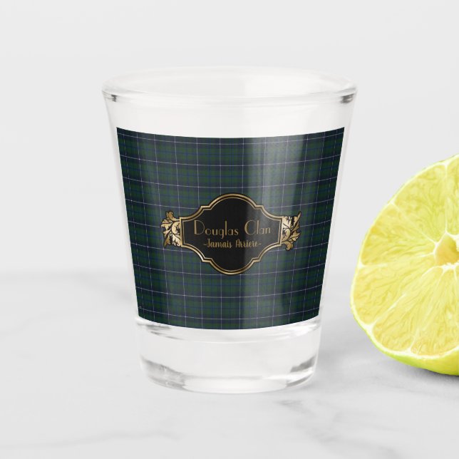 Douglas Modern Original Scottish Clan Tartan Schnapsglas (Vorderseite)