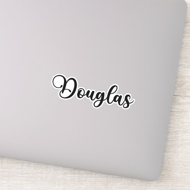 Douglas Name - Handgeschriebene Kalligrafie Aufkleber (Detail)