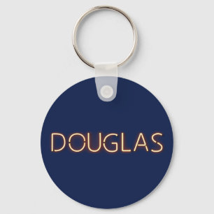 Douglas Name in leuchtenden Neonleuchten Schlüsselanhänger