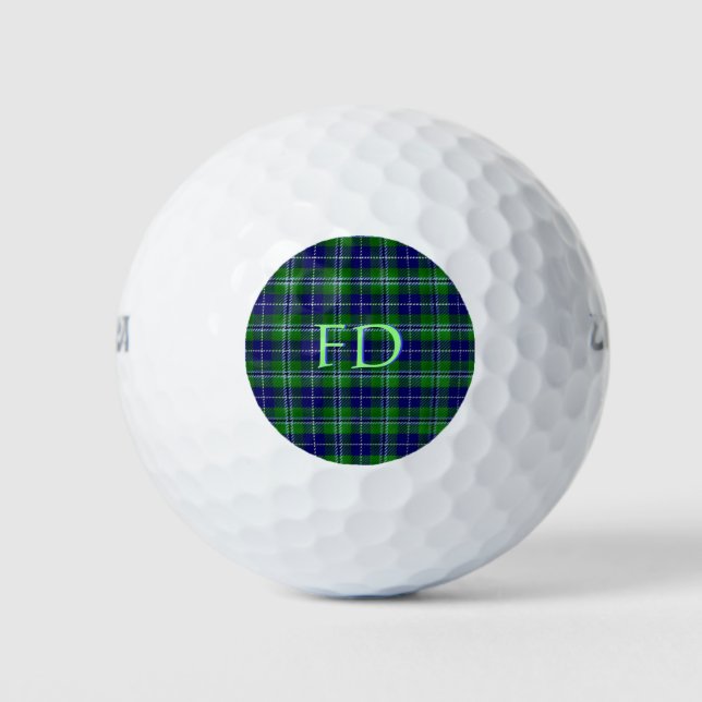 Douglas Offiziell Tartan mit Monogramm/Initialen Golfball (Vorderseite)