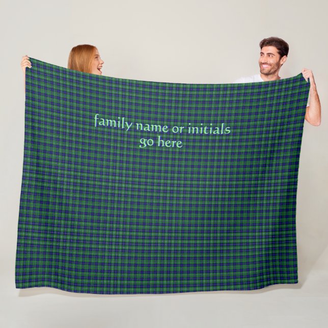 Douglas Offiziell Tartan mit Monogramm/Name Fleecedecke (Beispiel)