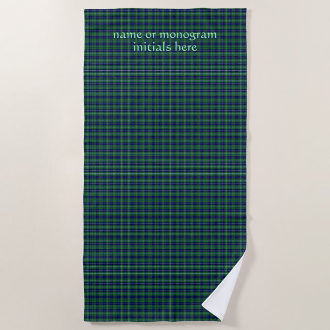 Douglas Offiziell Tartan mit Monogramm/Name Strandtuch (Vorderseite)