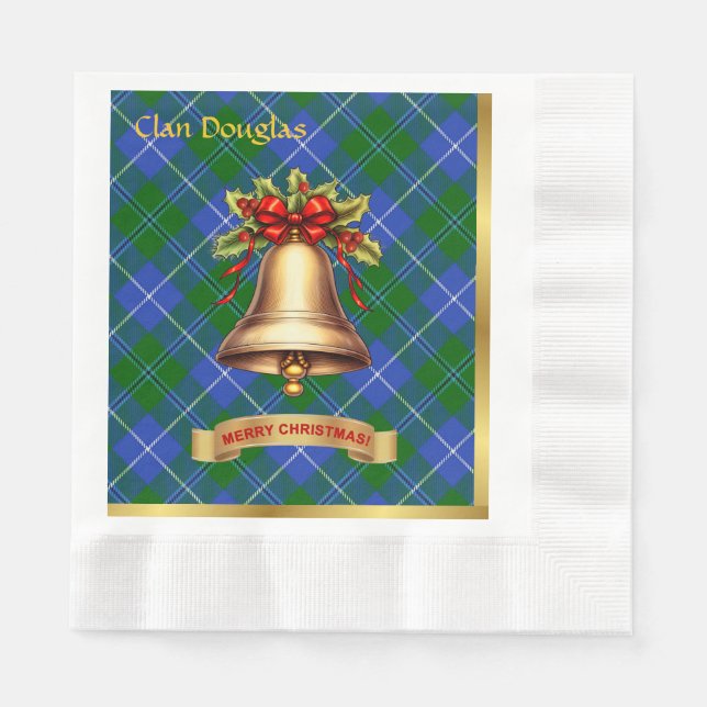Douglas Personalisiert Tartan Christmas Serviette (Vorderseite)