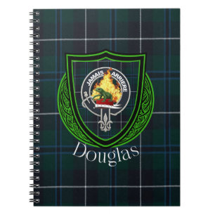 Douglas-Schottischer-Clan-Tartan & -Wappen Notizblock