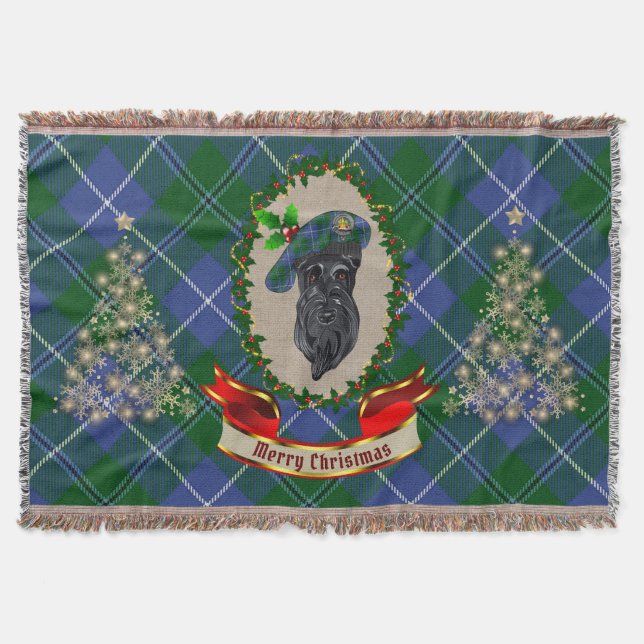 Douglas Scottie Dog Christmas Throw Blanket Decke (Vorderseite)