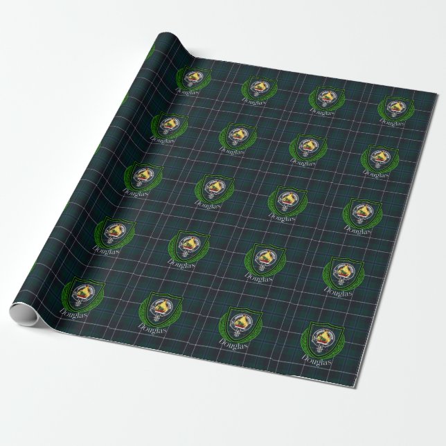 Douglas Scottish Clan Tartan & Crest Geschenkpapier (Ungerollt)