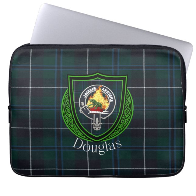 Douglas Scottish Clan Tartan & Crest Laptopschutzhülle (Vorderseite)