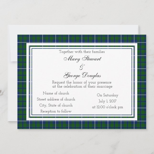 Douglas Scottish Wedding Einladung (Vorderseite)
