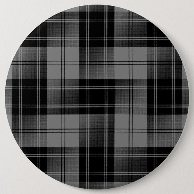 Douglas tartan black grau kariert button (Vorderseite)