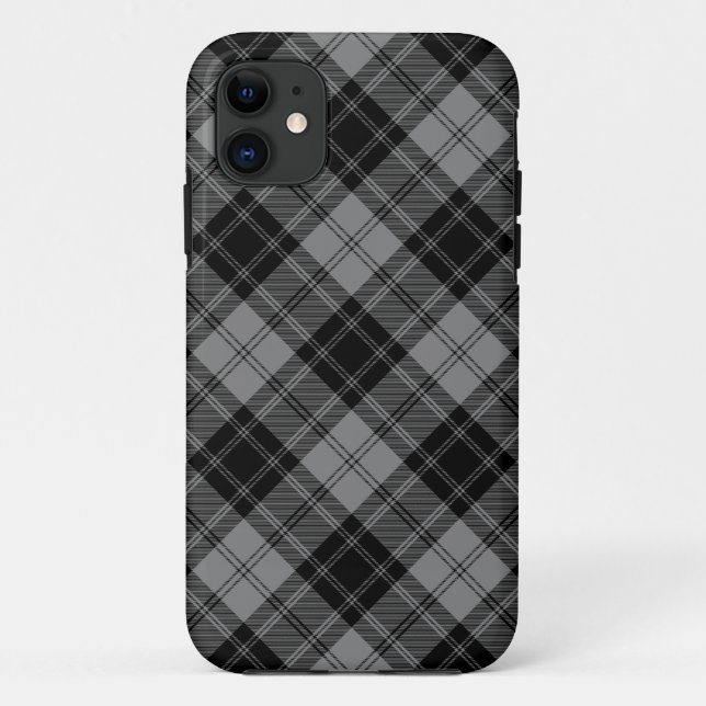 Douglas tartan black grau kariert Case-Mate iPhone hülle (Rückseite)