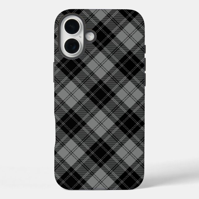 Douglas tartan black grau kariert Case-Mate iPhone hülle (Rückseite)