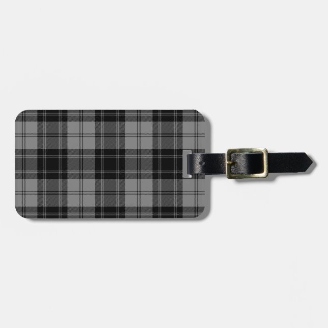 Douglas tartan black grau kariert gepäckanhänger (Vorderseite horizontal)