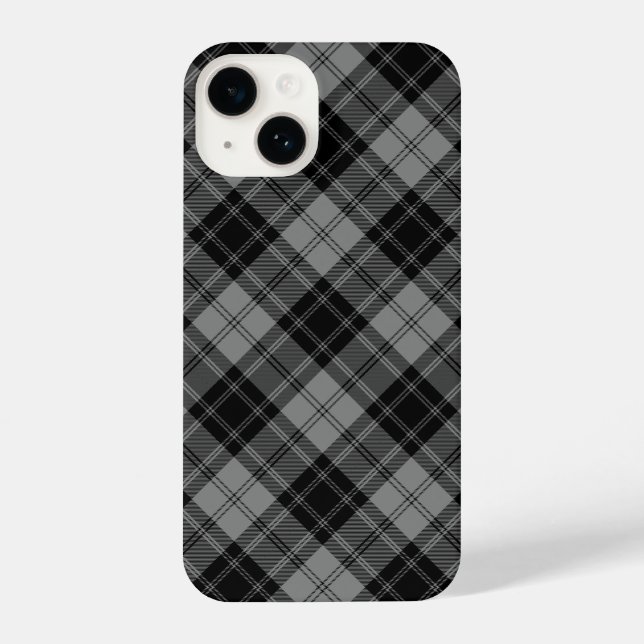 Douglas tartan black grau kariert iPhone hülle (Rückseite)