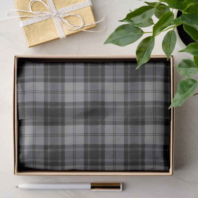Douglas tartan black grau kariert seidenpapier (Geschenk)