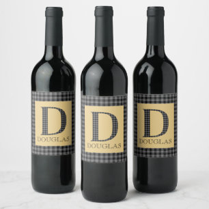 Douglas-Tartan-Monogramm D  Weinetikett