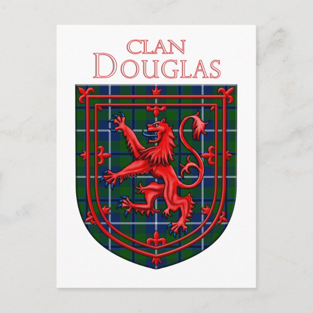 Douglas Tartan Scottish Kariert Lion Rampant Postkarte (Vorderseite)