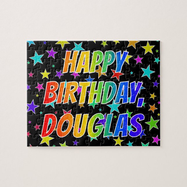 "DOUGLAS" Vorname, Spaß "GLÜCKLICHER GEBURTSTAG" Puzzle (Horizontal)