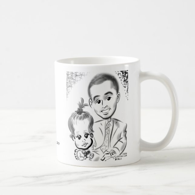 Douglaston Taufe Caricatures 2014b Kaffeetasse (Rechts)