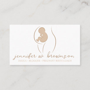 Doula Birth Coach Design mit Schwangere und Baby Visitenkarte