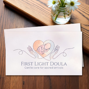Doula - Birth Coach - Line Art and Watercolor Visitenkarte