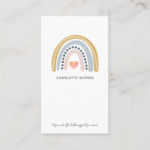 Doula Birth Coach Watercolor Rainbow Visitenkarte
