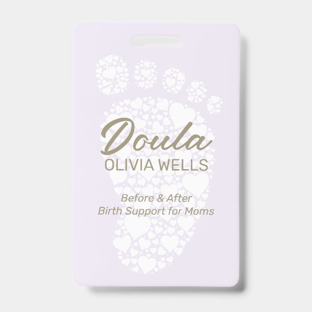Doula Birthing | Postpartum Coach Baby Foot Ausweis (Vorderseite)
