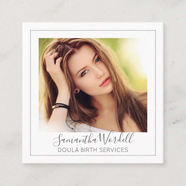 Doula Custom Foto Business Card Quadratische Visitenkarte