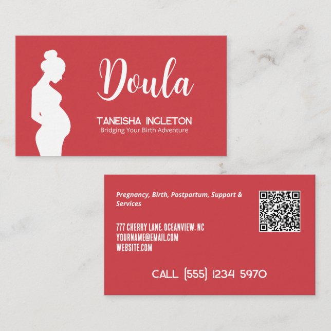 Doula Custom QR Visitenkarte (Vorne/Hinten)