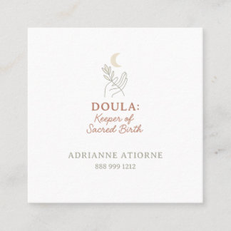 Doula einfach elegant minimalistisch quadratische visitenkarte