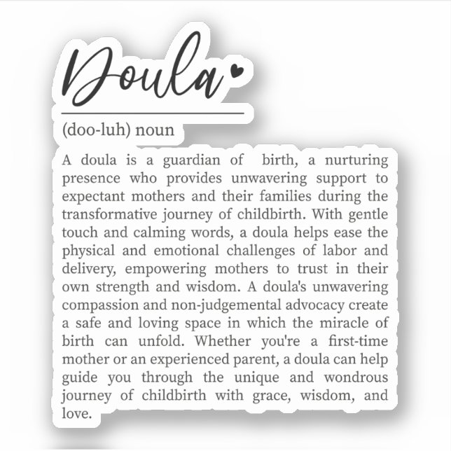 Doula Gift, Birth Worker, Doula Definition Aufkleber (Vorderseite)