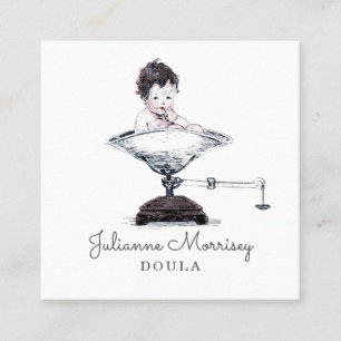 Doula Hebamme Vintage Baby Auf Waage Visitenkarte