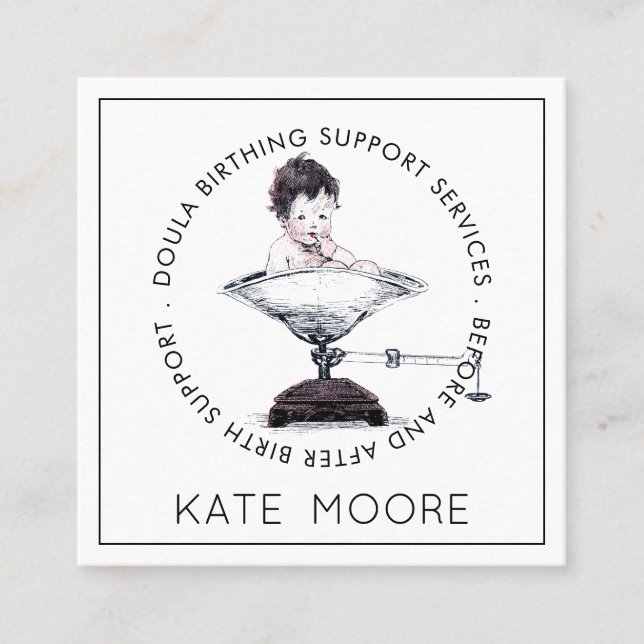 Doula Mid Ehefrau Birth Services Quadratische Visitenkarte (Vorderseite)