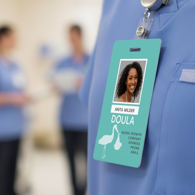 Doula Midfrau Foto Identification Stork Delivery Ausweis (Sturdy, clear, and always ready for action, providing reliable identification day after day.)