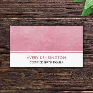 Doula Midfrau Nurse Birth Coach Pink Watercolor Visitenkarte