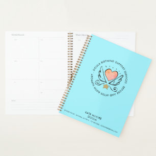 Doula Midfrau "Whimsical Heart & Wings Turquoise Planer