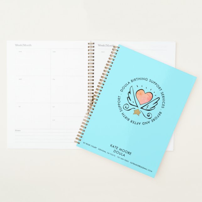 Doula Midfrau "Whimsical Heart & Wings Turquoise Planer (Anzeige)