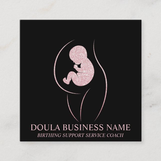 Doula Pregnancy Nurse Mama Birth Coach New Baby Quadratische Visitenkarte (Vorderseite)