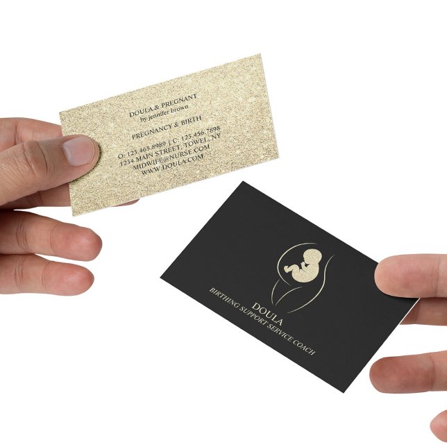 Doula Pregnancy Nurse Midfrau Birth Coach Gold Visitenkarte (Doula Pregnancy Nurse Midwife Birth Coach gold Business Card)