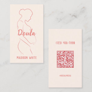 Doula QR Pastell Rosa Visitenkarte