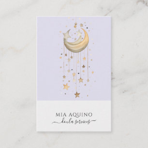 Doula Services Moon and Stars Business Card Visitenkarte