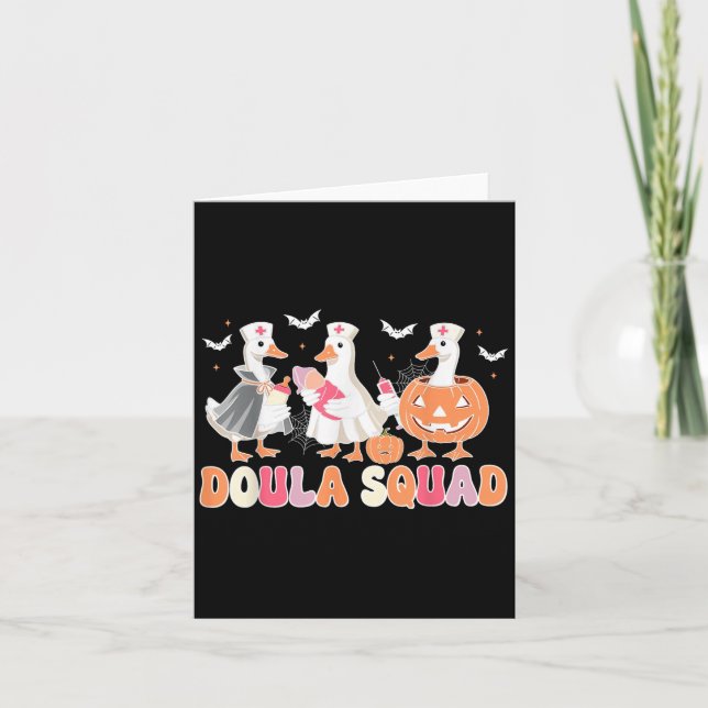 Doula Squad Goose Spooky Halloween Lactation Consu Karte (Vorderseite)