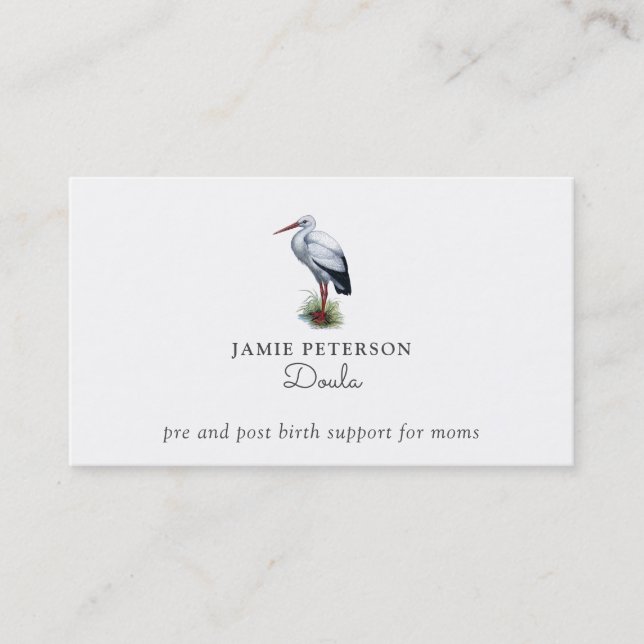 Doula Stork Business Cards Visitenkarte (Vorderseite)