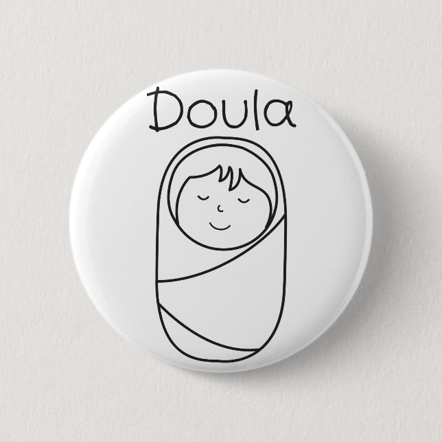 Doula und Baby Doula Geschenk Button (Vorderseite)