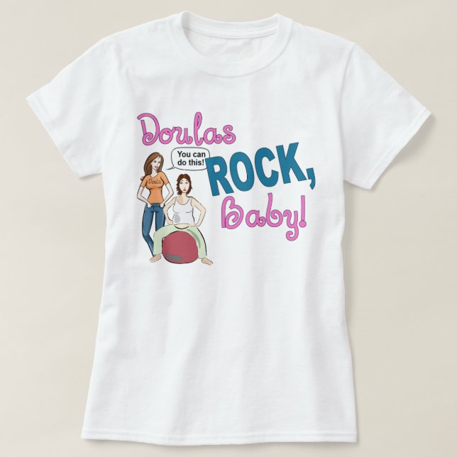 Doulas Felsen! Damen-Baby - Puppen-T - Shirt (Design vorne)