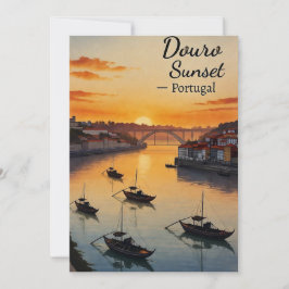 Douro Sunset Portugal Travel Art Invitation – Port Einladung