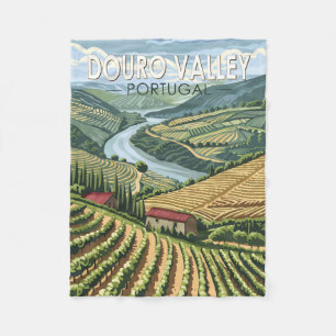 Douro-Tal Portugal Reise Kunst Vintage Fleecedecke