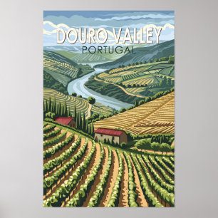 Douro-Tal Portugal Reise Kunst Vintage Poster