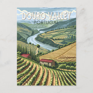 Douro-Tal Portugal Reise Kunst Vintage Postkarte