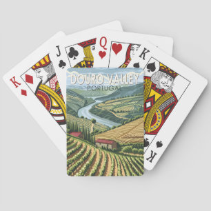 Douro-Tal Portugal Reise Kunst Vintage Spielkarten
