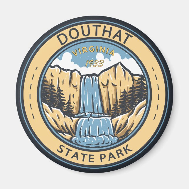 Douthat Staat Park Virginia Abzeichen Magnet (Vorne)